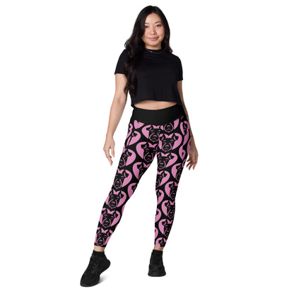 DOG BREED LEGGINGS with pockets - JAGD TERRIER - HERTTAHOUND - pink - SHALMIAK