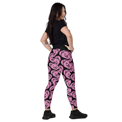 DOG BREED LEGGINGS with pockets - JAPANESE SPITZ - HERTTAHOUND - pink - SHALMIAK