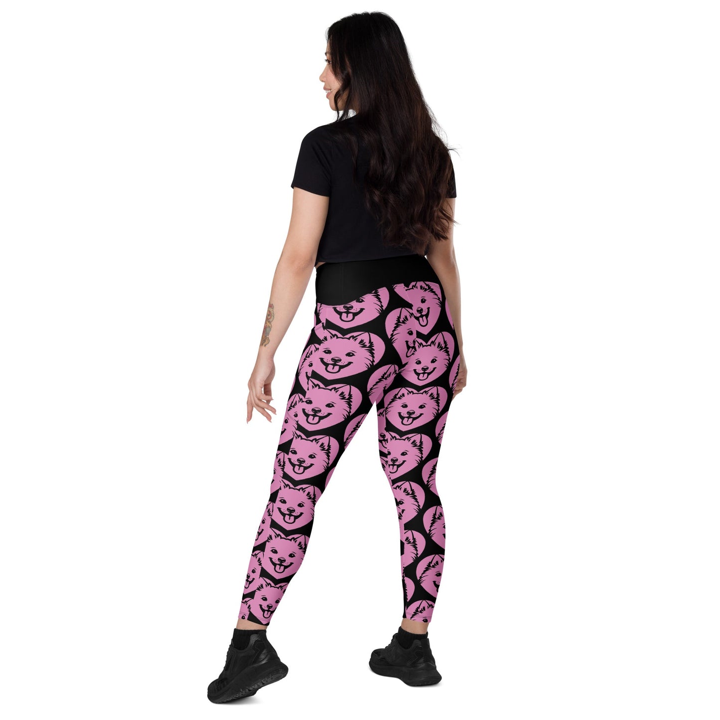 DOG BREED LEGGINGS with pockets - JAPANESE SPITZ - HERTTAHOUND - pink - SHALMIAK