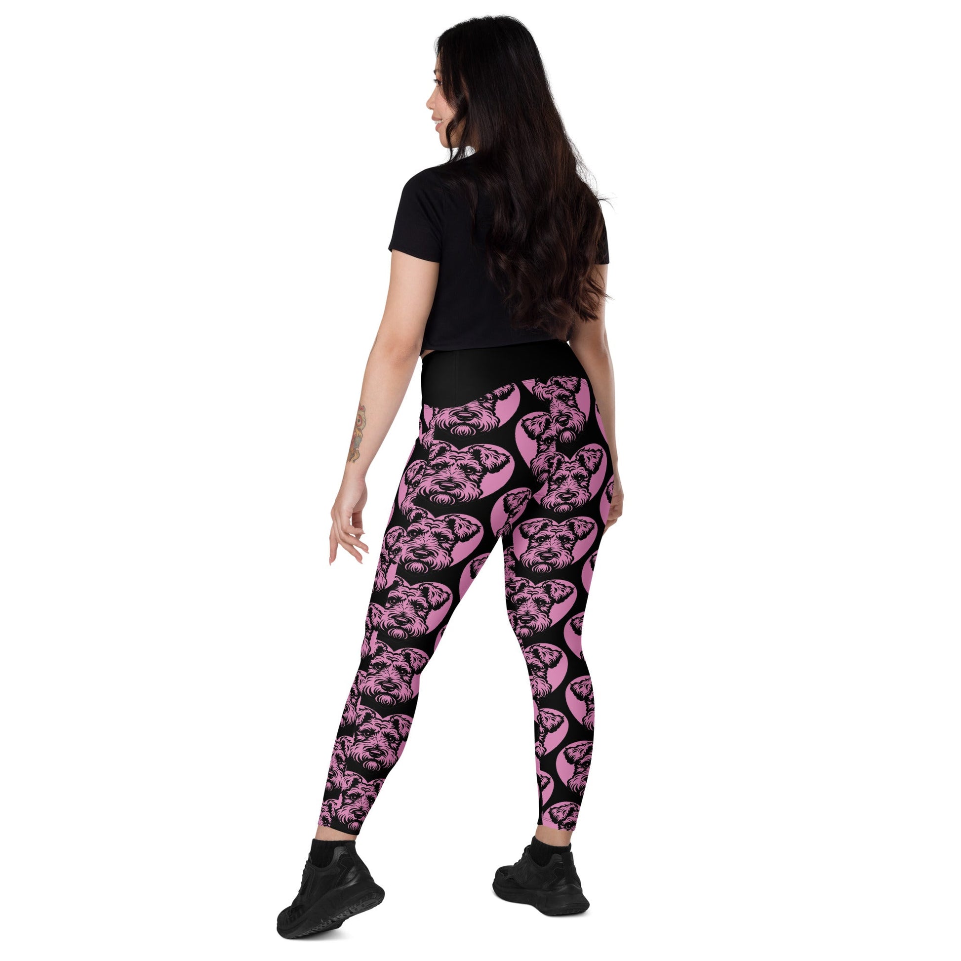 DOG BREED LEGGINGS with pockets - KERRY BLUE TERRIER - HERTTAHOUND - pink - SHALMIAK