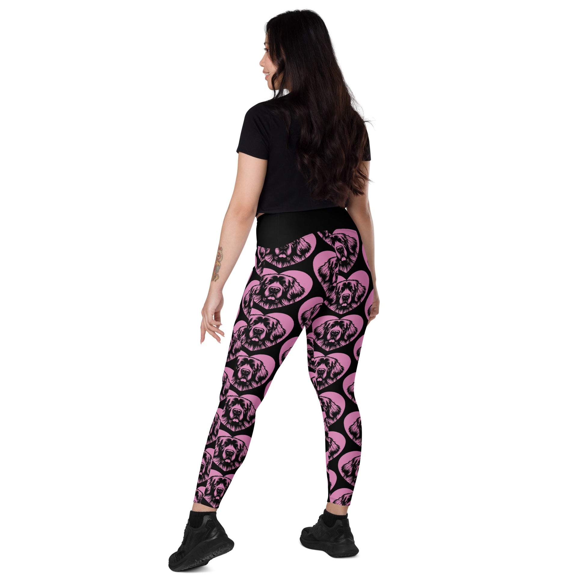 DOG BREED LEGGINGS with pockets - LEONBERGER - HERTTAHOUND - pink - SHALMIAK