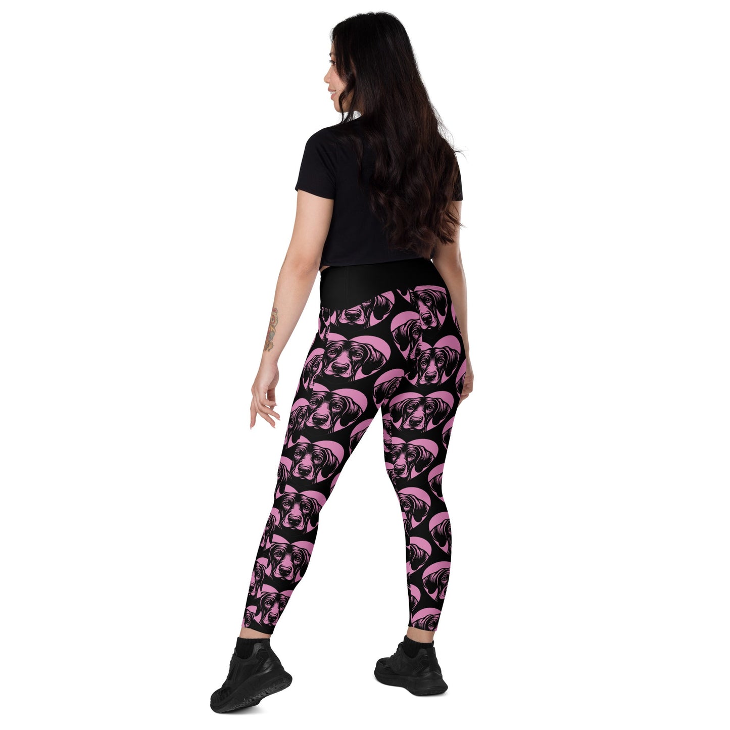 DOG BREED LEGGINGS with pockets - PLOTT HOUND - HERTTAHOUND - pink - SHALMIAK