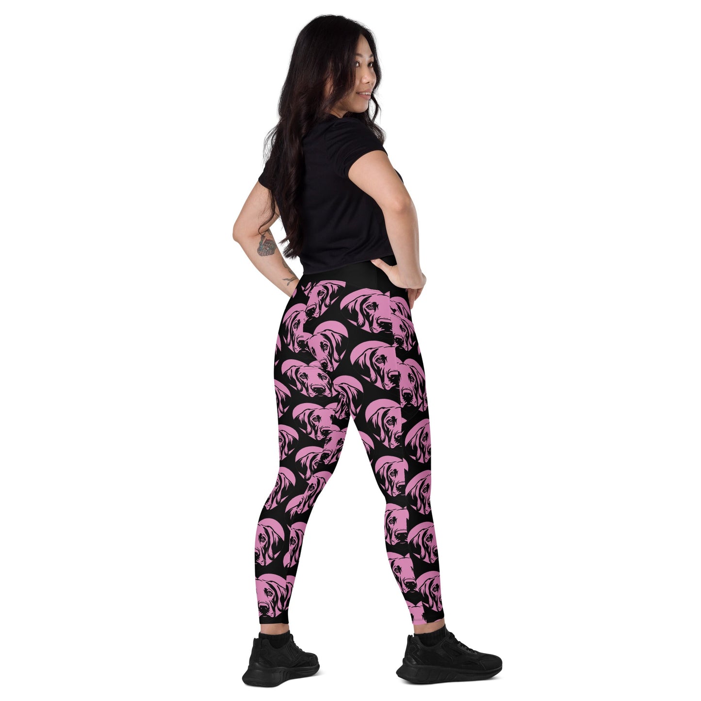 DOG BREED LEGGINGS with pockets - POINTER - HERTTAHOUND - pink - SHALMIAK