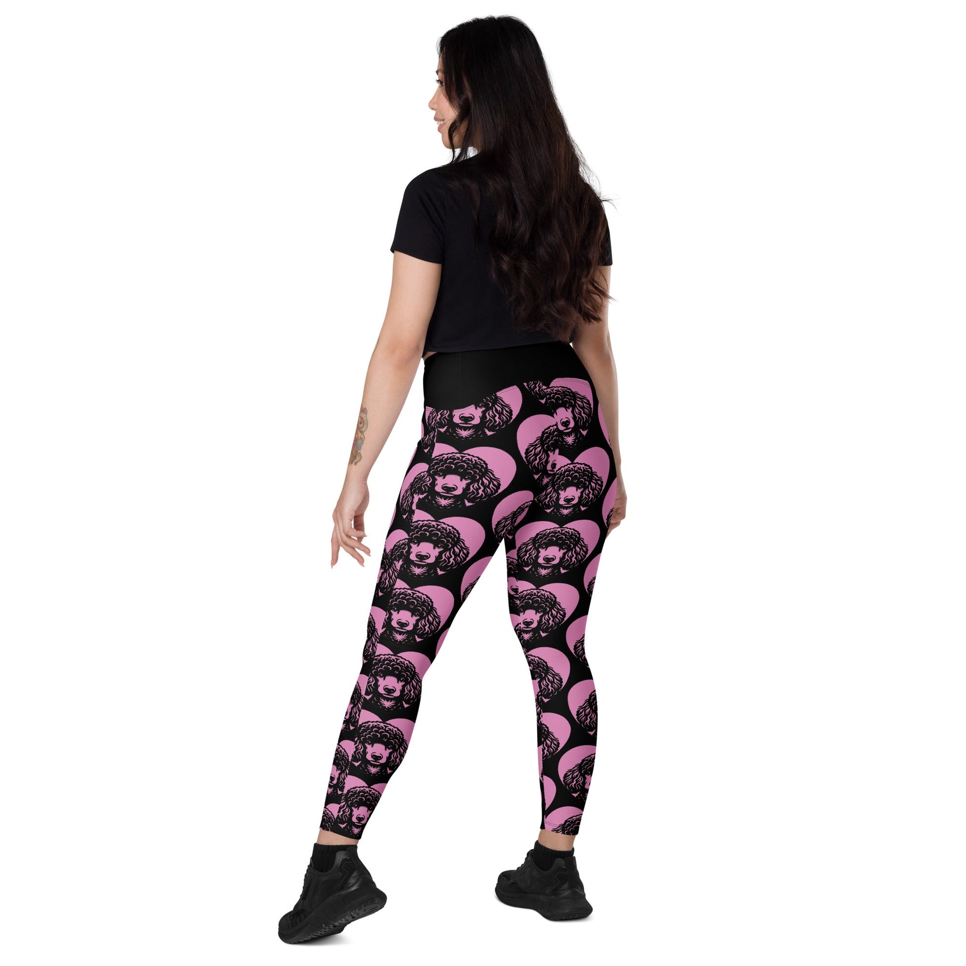 DOG BREED LEGGINGS with pockets - POODLE 3 - HERTTAHOUND - pink - SHALMIAK