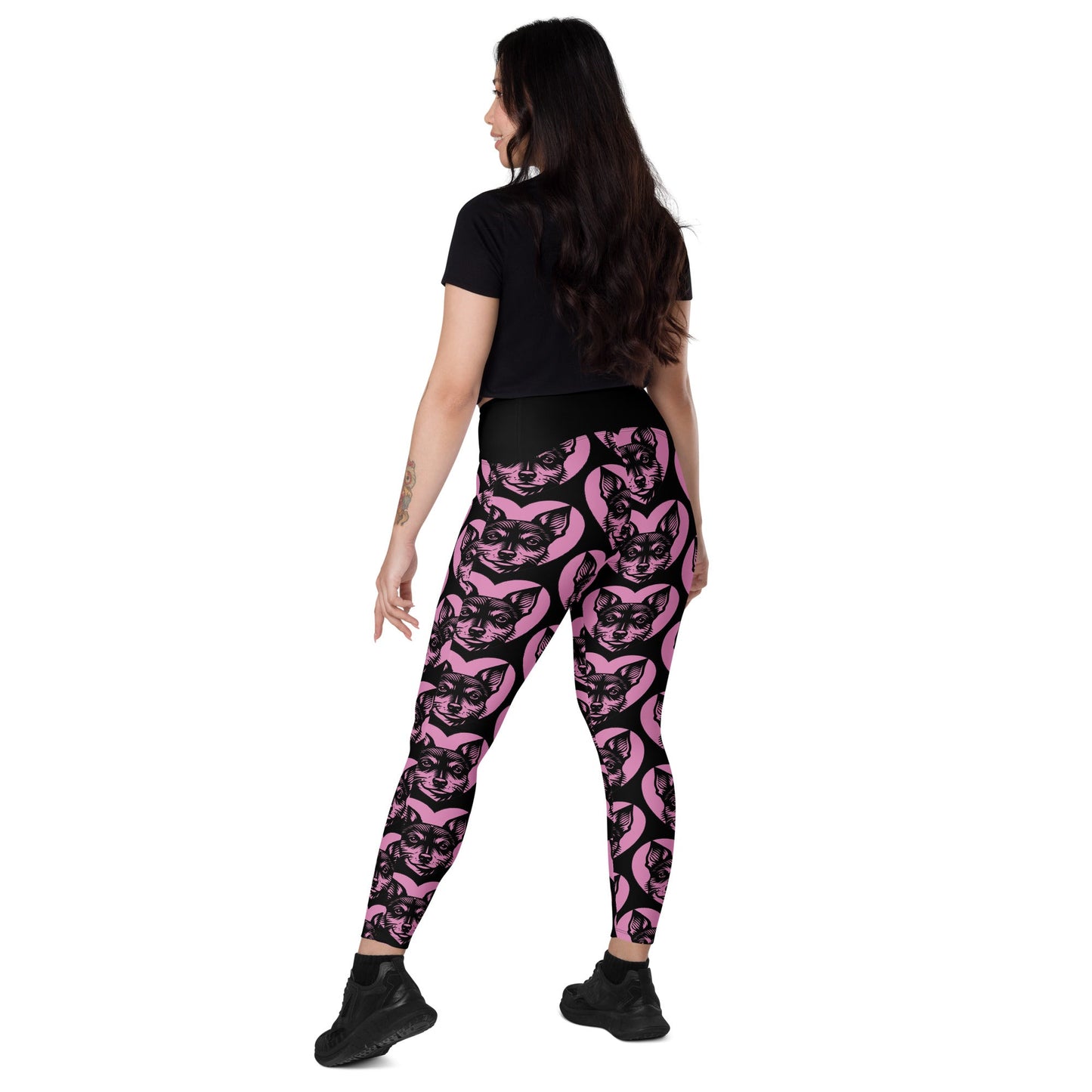 DOG BREED LEGGINGS with pockets - RAT TERRIER - HERTTAHOUND - pink - SHALMIAK