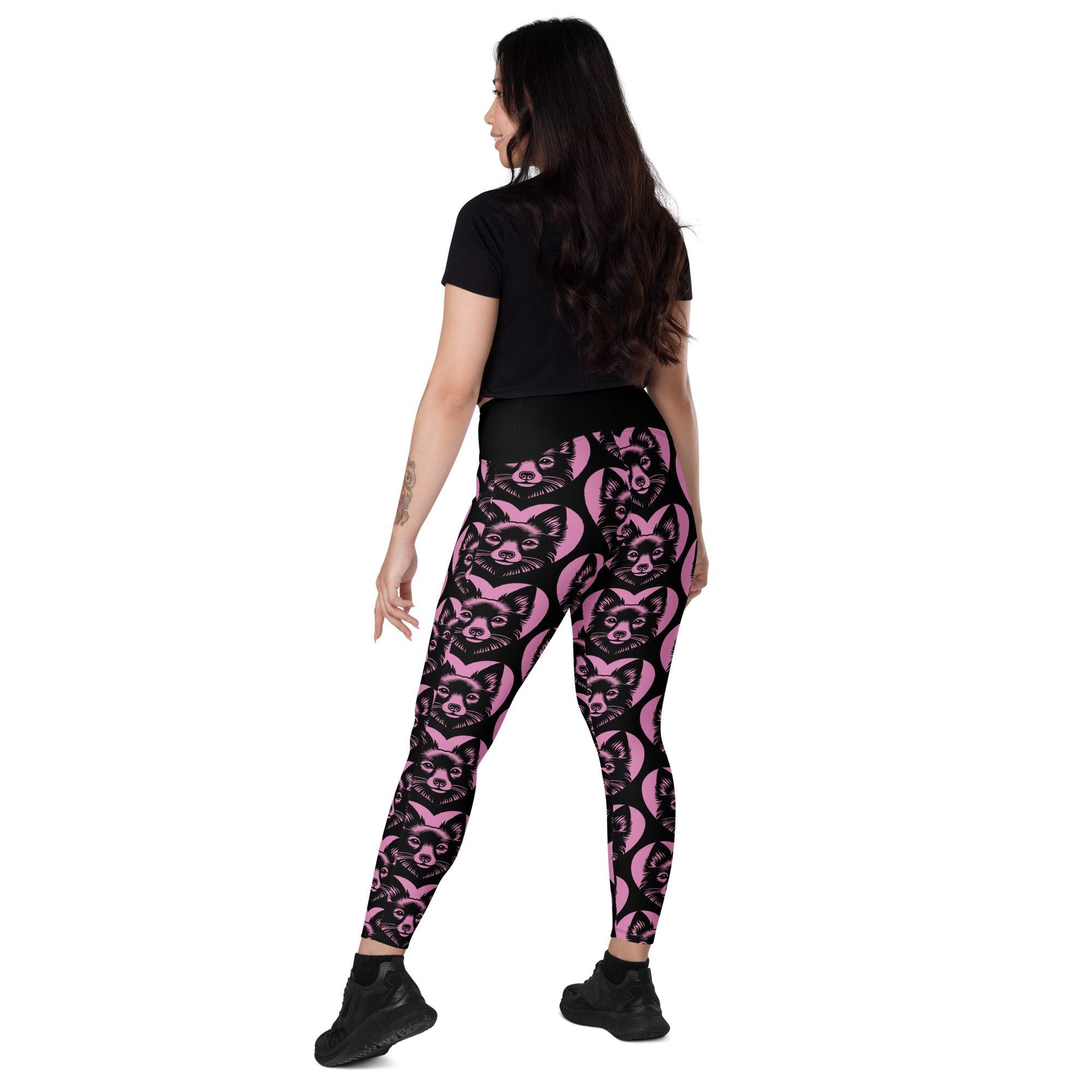 DOG BREED LEGGINGS with pockets - SCHIPPERKE - HERTTAHOUND - pink - SHALMIAK