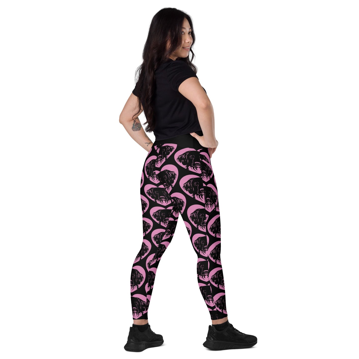 DOG BREED LEGGINGS with pockets - STABYHOUN - HERTTAHOUND - pink - SHALMIAK