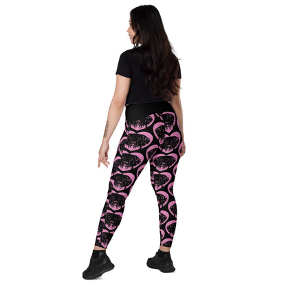 DOG BREED LEGGINGS with pockets - STABYHOUN - HERTTAHOUND - pink - SHALMIAK