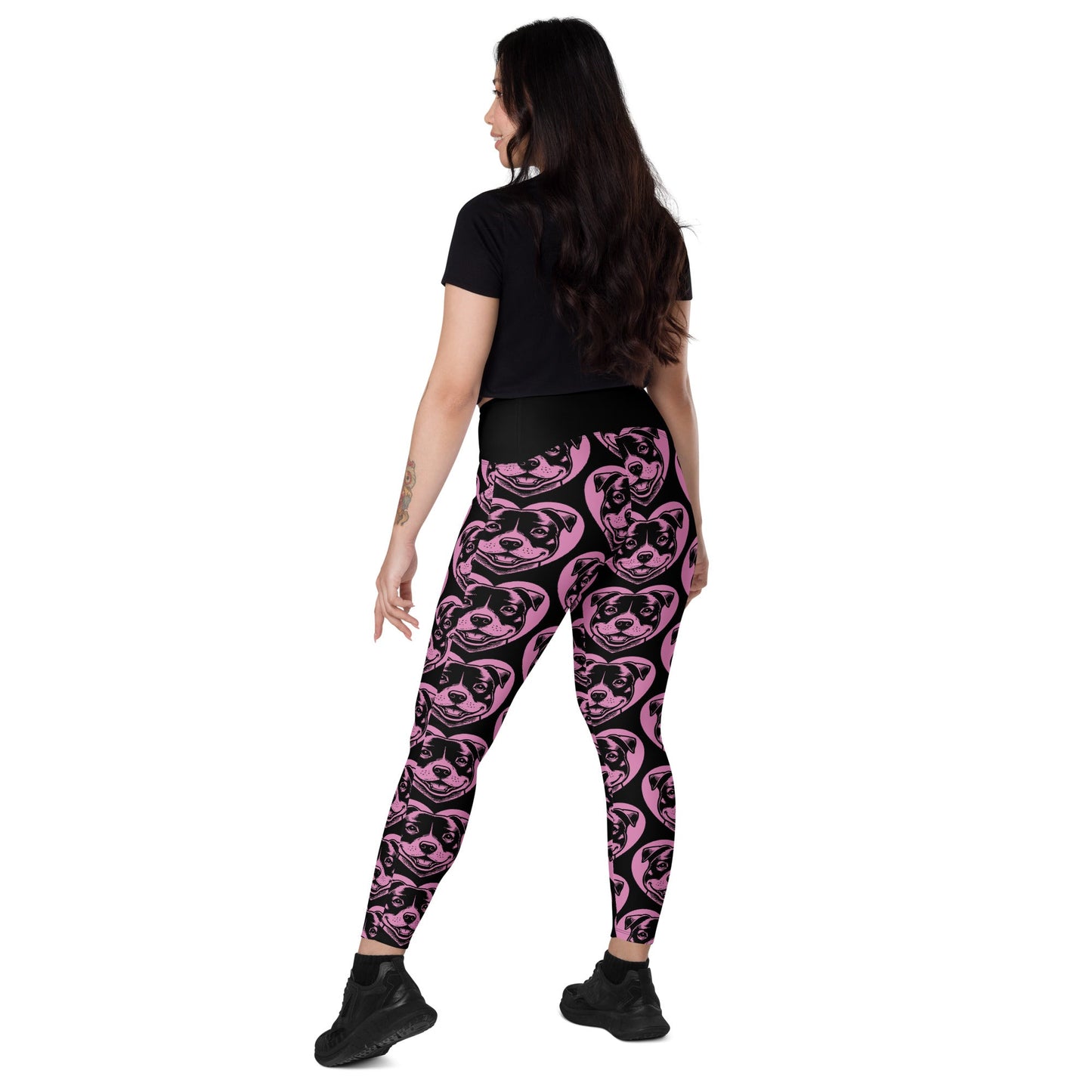 DOG BREED LEGGINGS with pockets - STAFFORDSHIRE BULL TERRIER - HERTTAHOUND - pink - SHALMIAK