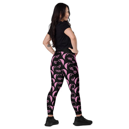 DOG BREED LEGGINGS with pockets - SWEDISH LAPPHUND - HERTTAHOUND - pink - SHALMIAK