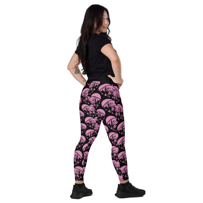 DOG BREED LEGGINGS with pockets - VIZSLA - HERTTAHOUND - pink - SHALMIAK