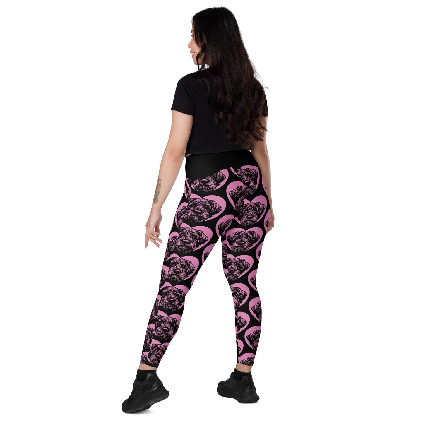 DOG BREED LEGGINGS with pockets - WIREHAIRED POINTING GRIFFON - HERTTAHOUND - pink - SHALMIAK