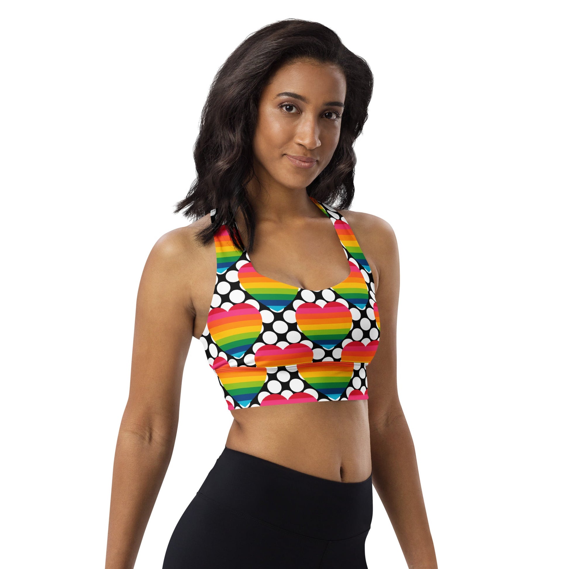 Sports Bra (recycled) - ELLIE LOVE DOT rainbow - SHALMIAK