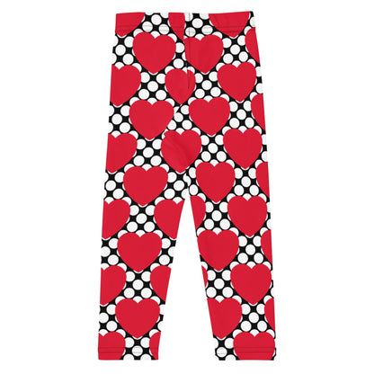 ELLIE LOVE DOT red black -2- Kid's Leggings - SHALMIAK