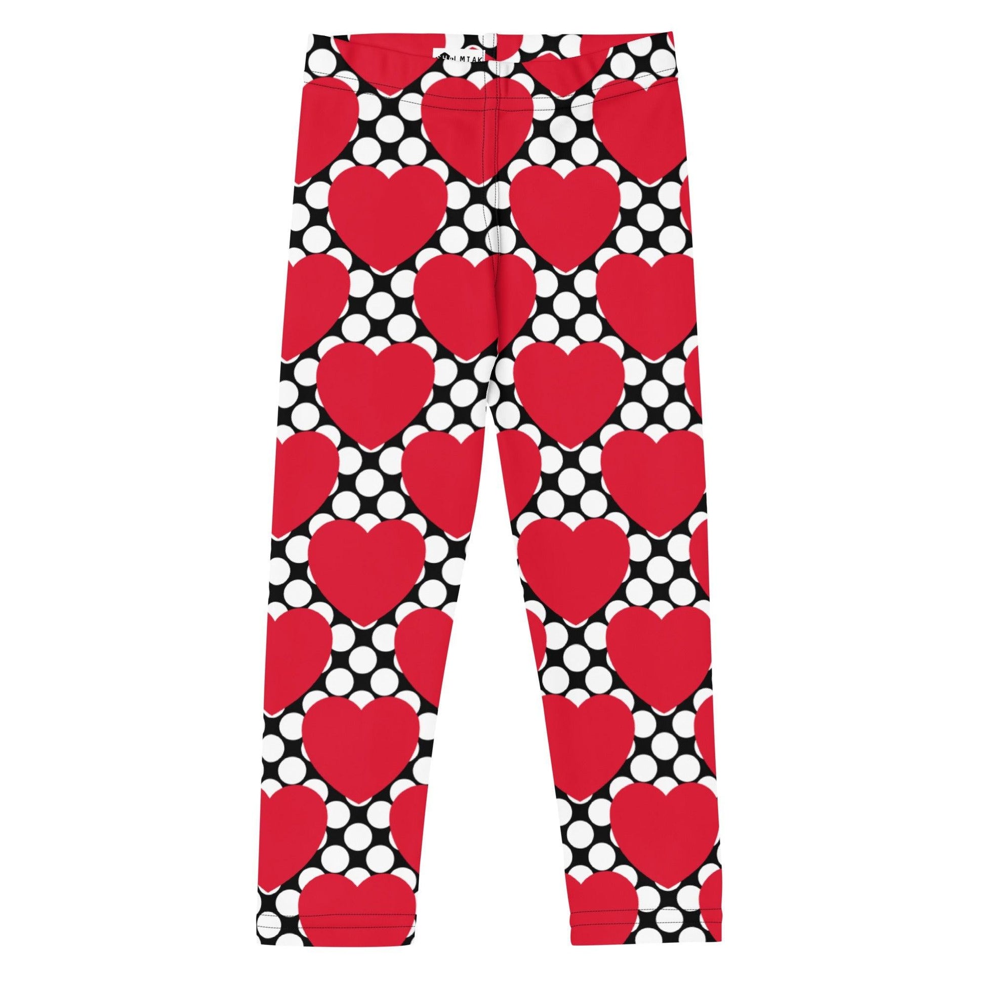 ELLIE LOVE DOT red black -2- Kid's Leggings - SHALMIAK