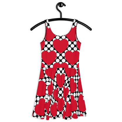 ELLIE LOVE DOT red black - Skater Dress - SHALMIAK