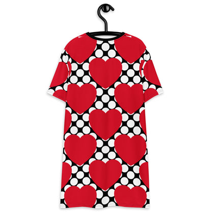 ELLIE LOVE DOT red black - T-shirt dress - SHALMIAK