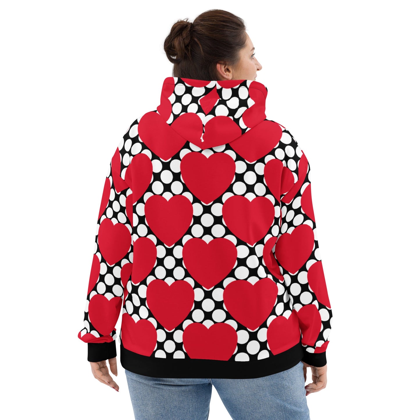 ELLIE LOVE DOT red black - Unisex Hoodie (recycled) - SHALMIAK