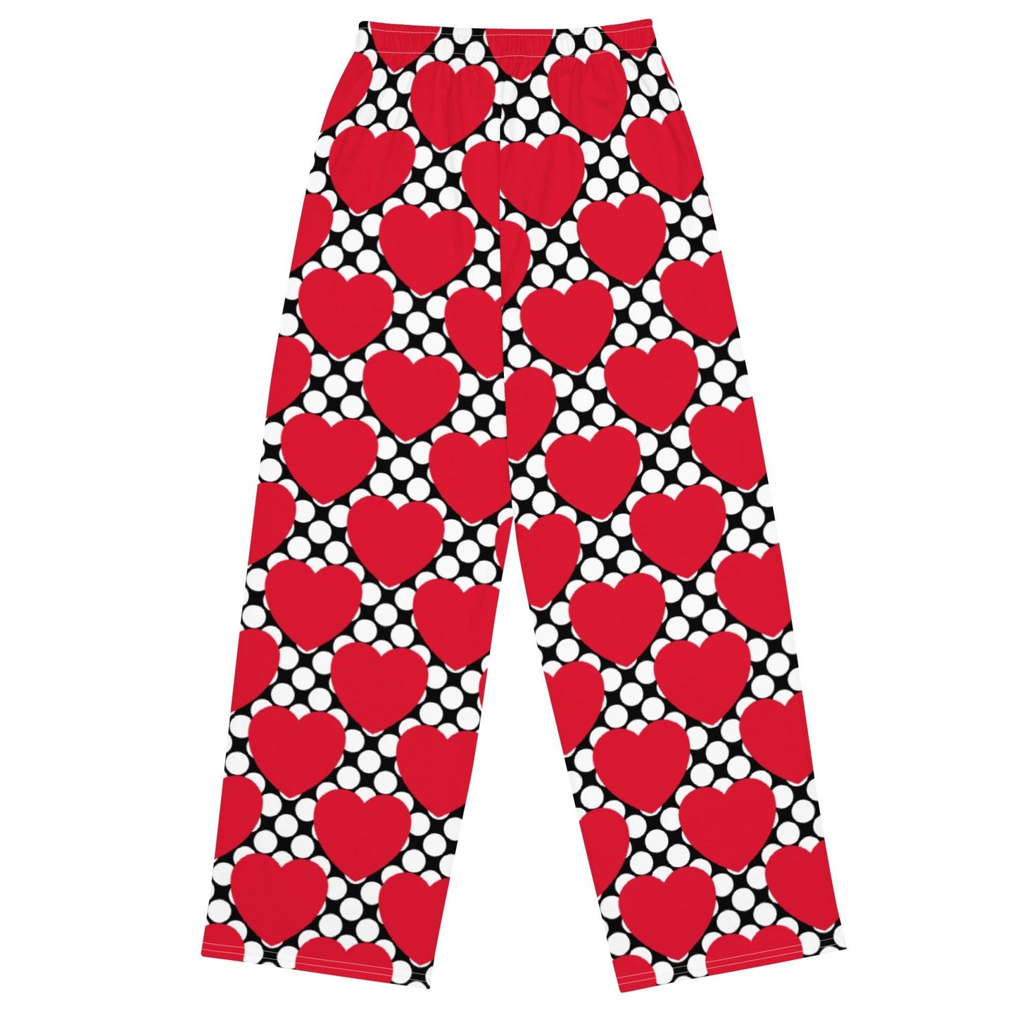 ELLIE LOVE DOT red black - Unisex wide-leg pants - SHALMIAK