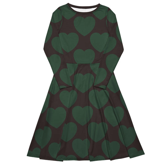 ELLIE LOVE forest - Midi dress with long sleeves and pockets - SHALMIAK