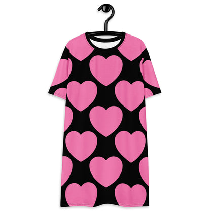 ELLIE LOVE pink black - T-shirt dress - SHALMIAK