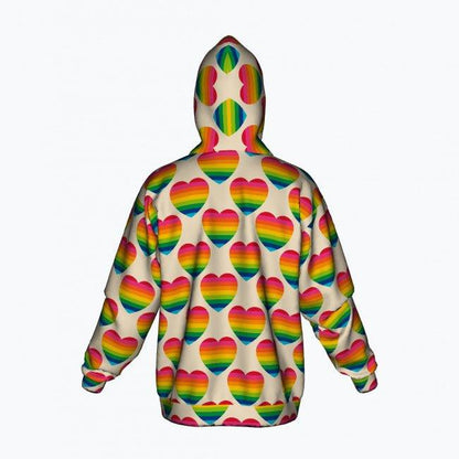 ELLIE LOVE rainbow - Cotton Zipper Hoodie - SHALMIAK