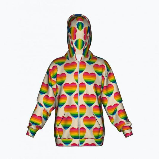 ELLIE LOVE rainbow - Cotton Zipper Hoodie - SHALMIAK