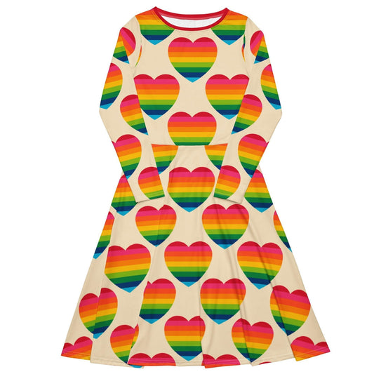 ELLIE LOVE rainbow - Midi dress with long sleeves and pockets - SHALMIAK