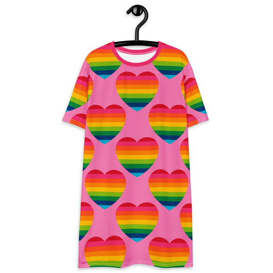 ELLIE LOVE rainbow pink - T-shirt dress - SHALMIAK