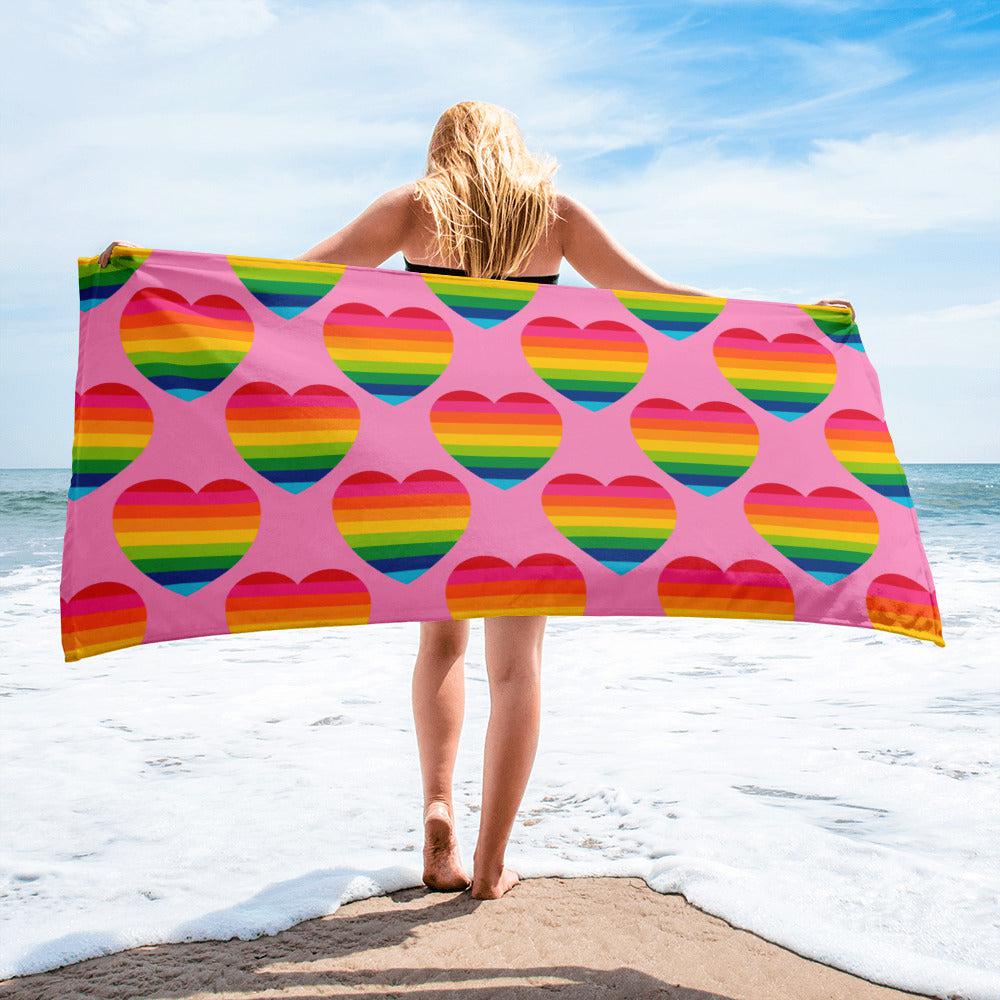 ELLIE LOVE rainbow pink - Towel - SHALMIAK