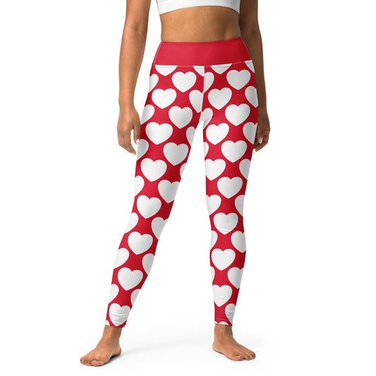 ELLIE LOVE red white -2- Yoga Leggings - SHALMIAK