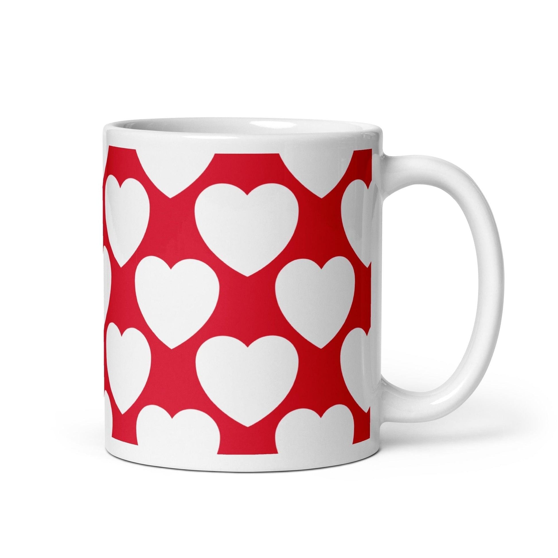 ELLIE LOVE red white - Ceramic Mug - SHALMIAK