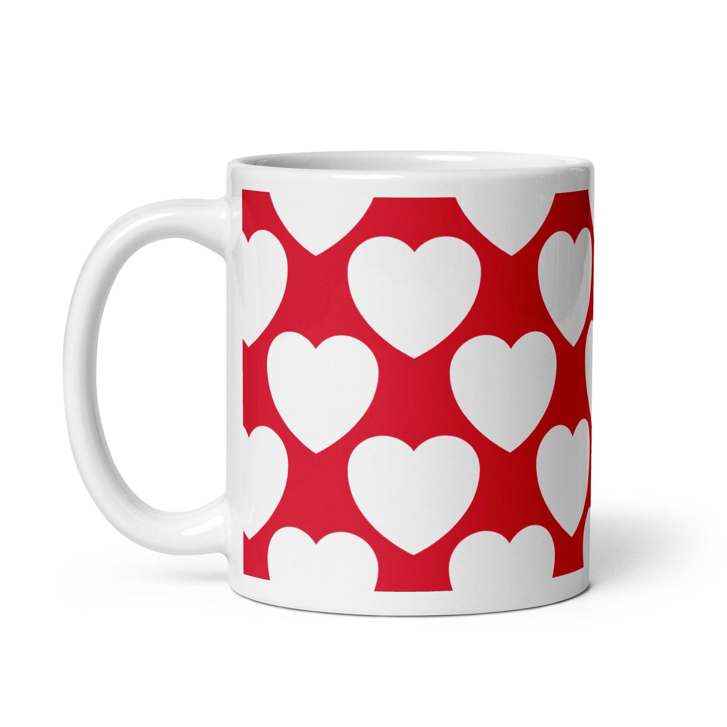 ELLIE LOVE red white - Ceramic Mug - SHALMIAK