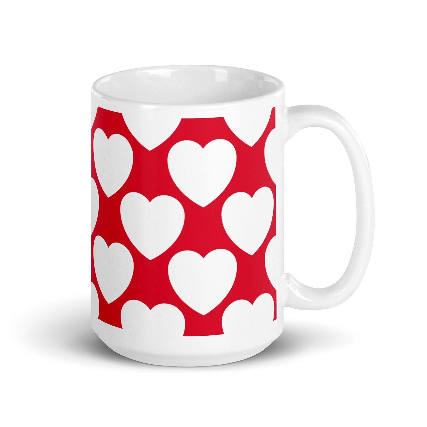 ELLIE LOVE red white - Ceramic Mug - SHALMIAK