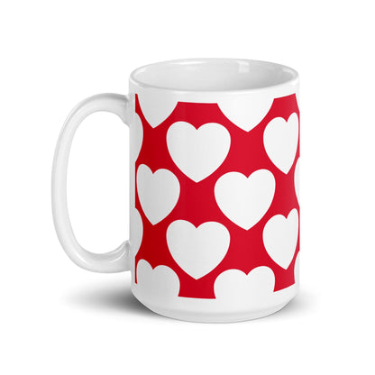 ELLIE LOVE red white - Ceramic Mug - SHALMIAK