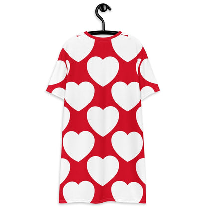 ELLIE LOVE red white - T-shirt dress - SHALMIAK