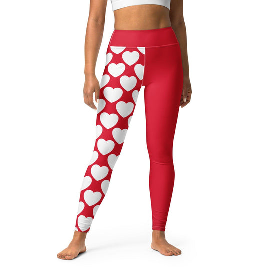 ELLIE LOVE red white - Yoga Leggings - SHALMIAK