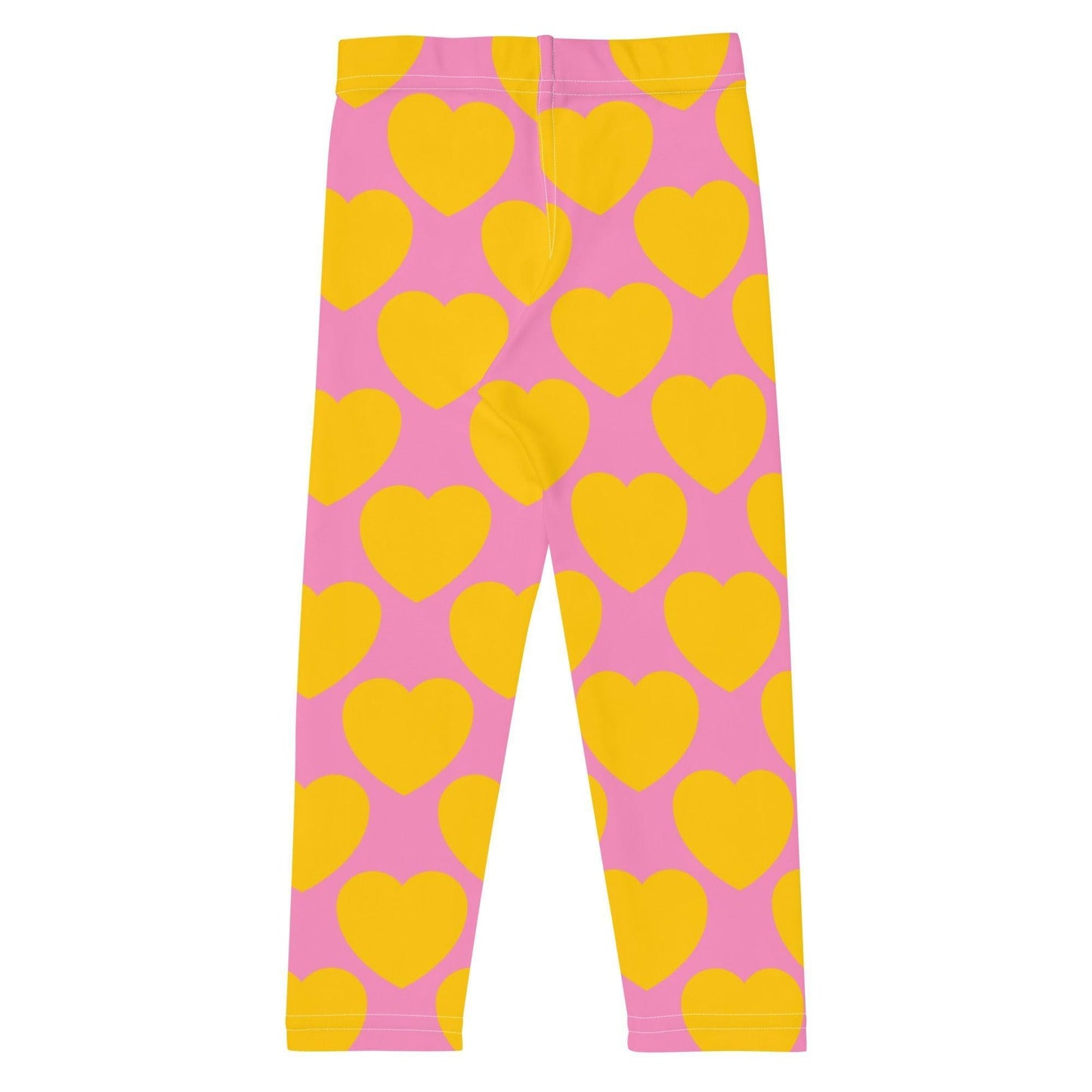 ELLIE LOVE yellow pink -2- Kid's Leggings - SHALMIAK