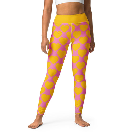 ELLIE LOVE yellow pink -2- Yoga Leggings - SHALMIAK