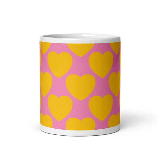 ELLIE LOVE yellow pink - Ceramic Mug - SHALMIAK