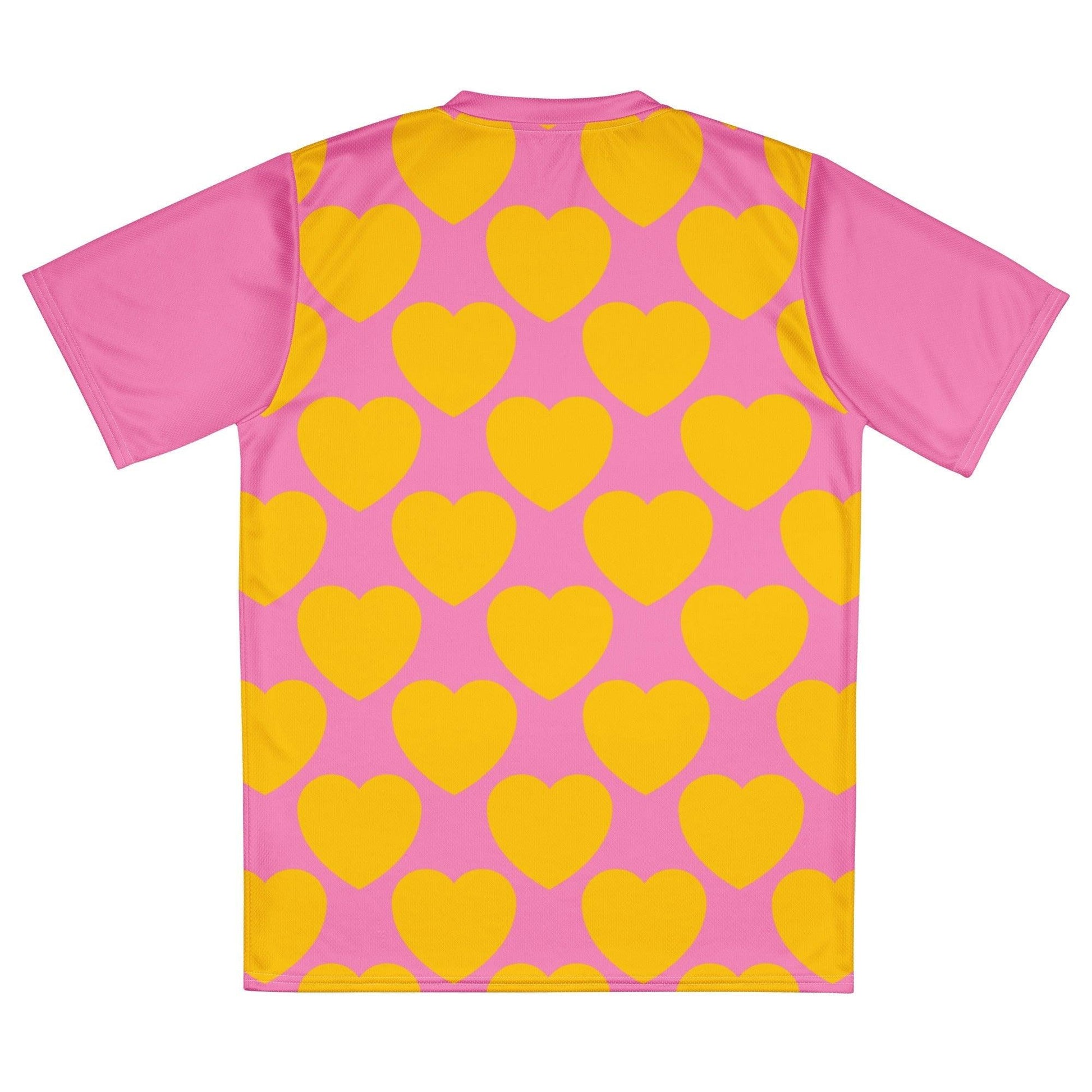 ELLIE LOVE yellow pink - Recycled unisex sports jersey - SHALMIAK