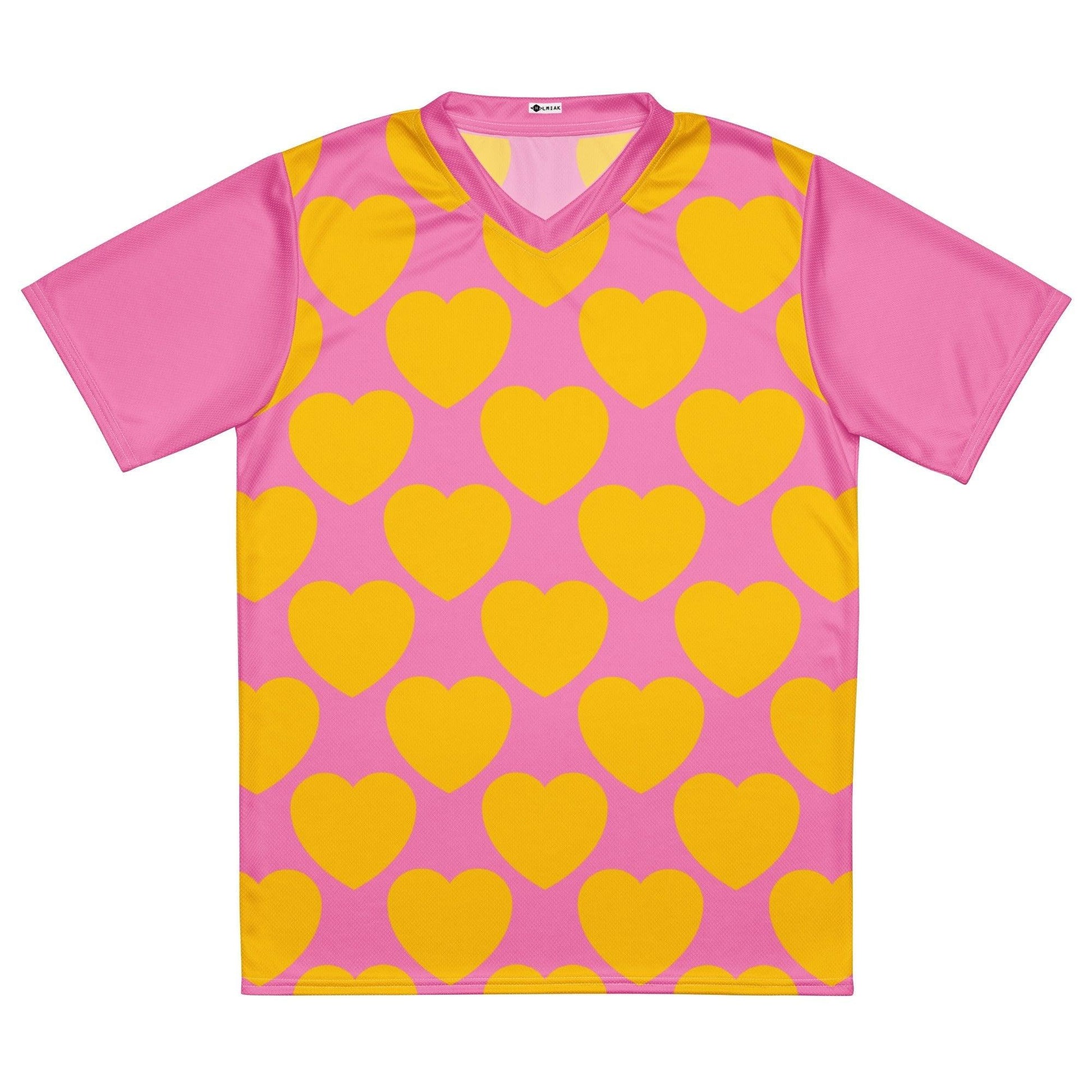 ELLIE LOVE yellow pink - Recycled unisex sports jersey - SHALMIAK