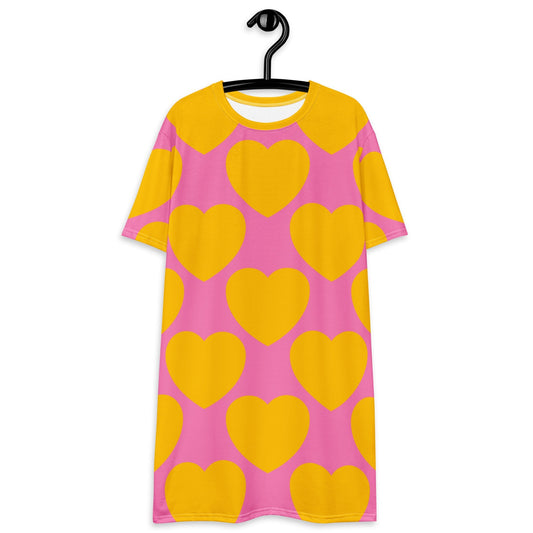 ELLIE LOVE yellow pink - T-shirt dress - SHALMIAK