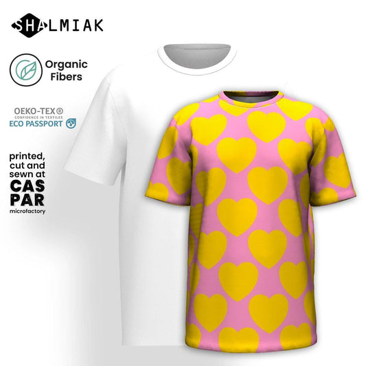 ELLIE LOVE yellow pink - T-shirt  (organic cotton) - SHALMIAK