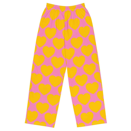 ELLIE LOVE yellow pink - Unisex wide-leg pants - SHALMIAK