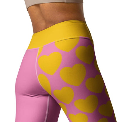 ELLIE LOVE yellow pink - Yoga Leggings - SHALMIAK