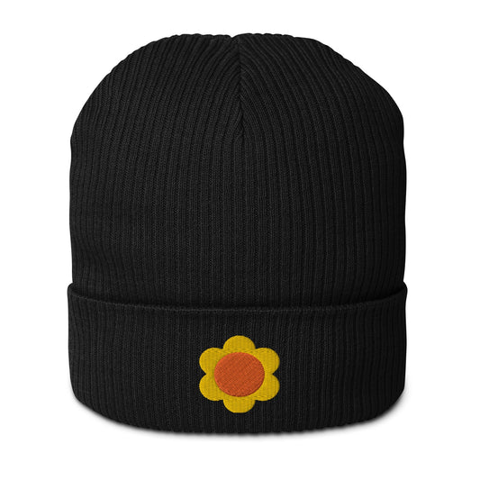 ELLIE orange yellow - Organic ribbed beanie - SHALMIAK