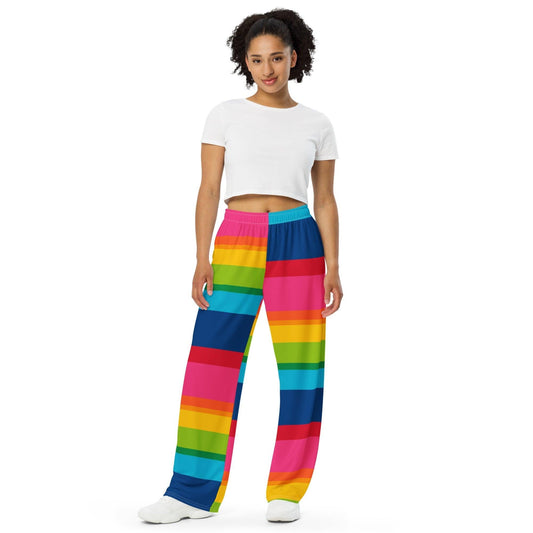 ELLIE rainbow stripe - Unisex wide-leg pants - SHALMIAK