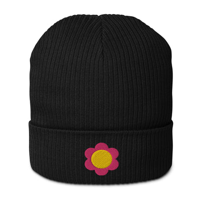 ELLIE yellow pink - Organic ribbed beanie - SHALMIAK