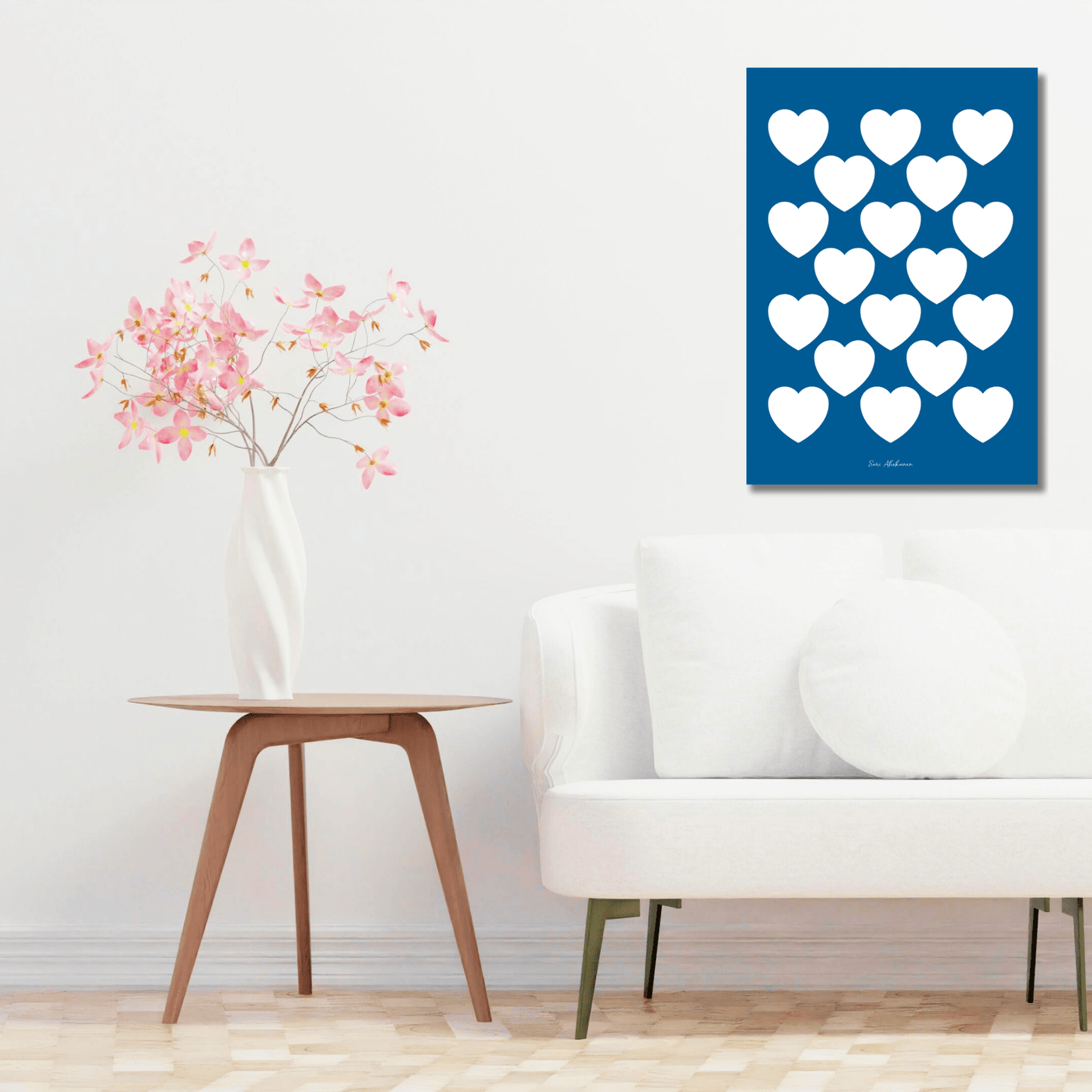 DIGITAL WALL ART - ELLIE LOVE blue white - SHALMIAK